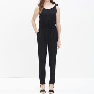 Madewell shoulder tie jumpsuit with pockets